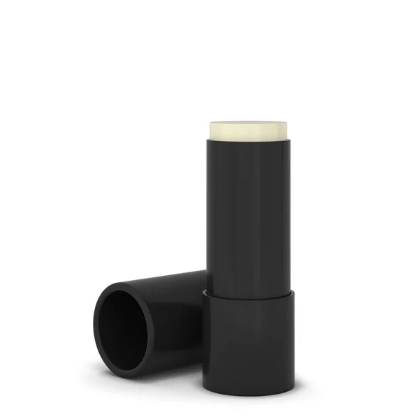Blanco Lippenbalsem Container Model Illustratie Geïsoleerd Witte Achtergrond — Stockfoto