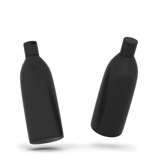 Envase Cosméticos Champú Botella Gel Ilustración Aislada Sobre Fondo Blanco — Foto de Stock