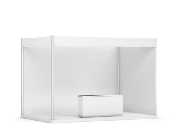 Cabina Espositiva Vuota Con Contromockup Illustrazione Isolata Sfondo Bianco — Foto Stock