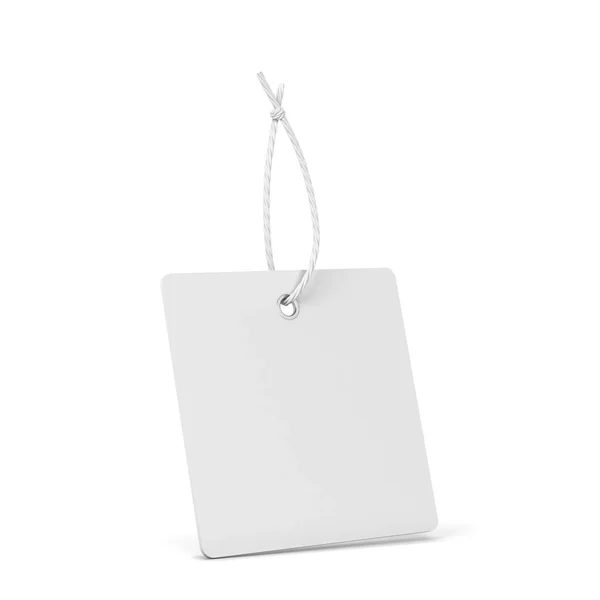 空白の紙の値札 衣類のラベル 白地に隔離された3Dイラスト — ストック写真