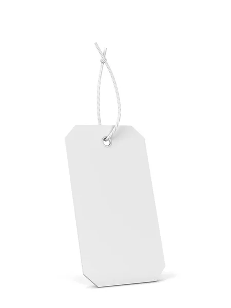 Blank Paper Price Tag Clothing Label Illustration Isolated White Background — Stock Photo, Image