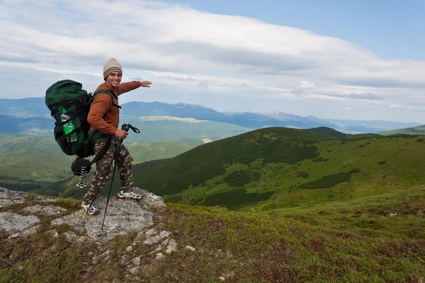 Glückliche Wanderer. — Stockfoto