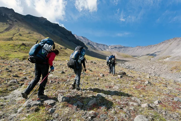 Caminata en el valle de Kamchatka . — Foto de Stock