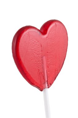 lolipop kalp üzerinde beyaz.