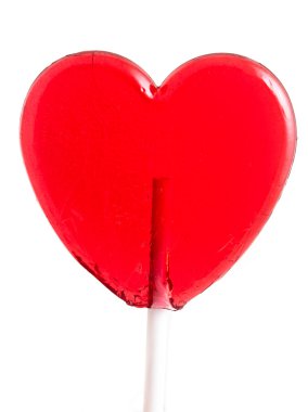 lolipop kalp üzerinde beyaz.