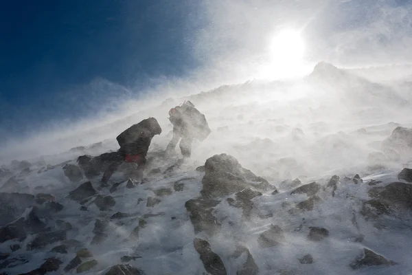 Hiking in winter. — Stock Photo, Image