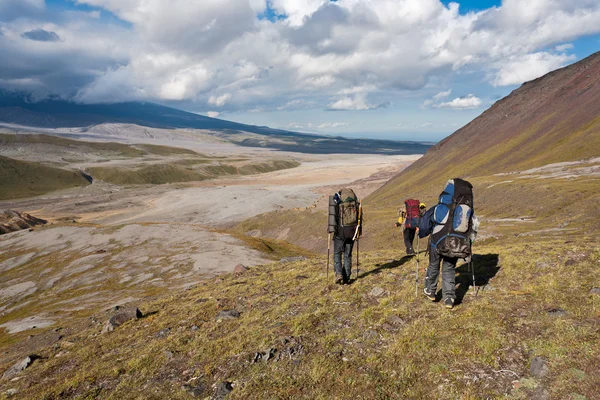 Trekking auf Kamtschatka. — Stockfoto