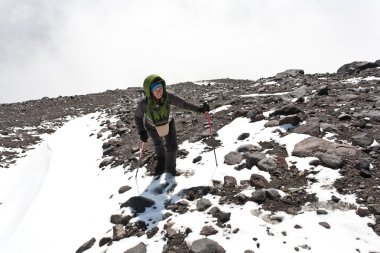 Kamçatka üzerinde trekking.