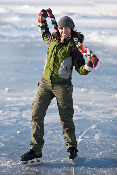 Fille avec des patins . — Photo