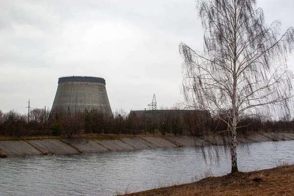 Atom Reaktörü Patlamasından Sonra Çernobil Nükleer Santrali Terk Edilmiş Istasyon — Stok fotoğraf