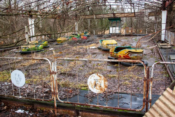 Parque Atracciones Abandonado Centro Ciudad Pripyat Zona Exclusión Chernobyl Ukrain — Foto de Stock