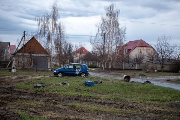 Kyiv Region Ukraine 2022 Irpin Bucha Demidov Orosz Hadsereg Kegyetlenségei — Stock Fotó