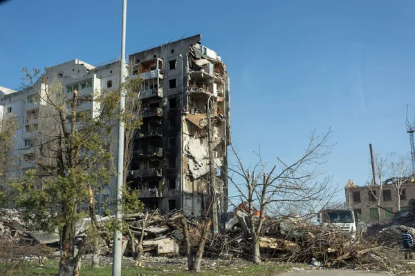 Borodyanka Ucrania Abril 2022 Caos Devastación Las Calles Borodyanka Como —  Fotos de Stock