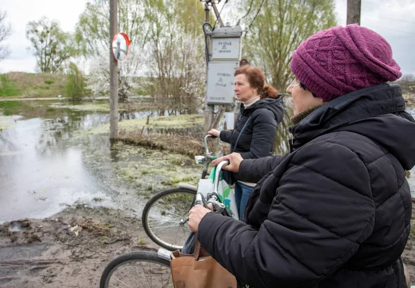 Demidov Kyiv Region Ukraine 2022 Flooded Village Demidov Due Explosion — Stock Photo, Image