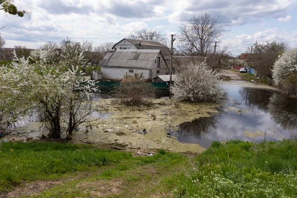 Rusya Nın Ukrayna Daki Kyiv Bölgesinde Barajın Patlaması Sonucu Sel — Stok fotoğraf