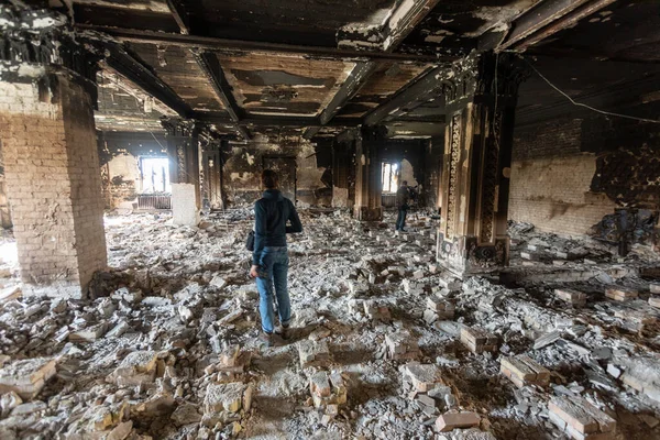 Irpin Kyiv Region Ukraine 2022 Destroyed Central House Culture Irpin — Fotografia de Stock