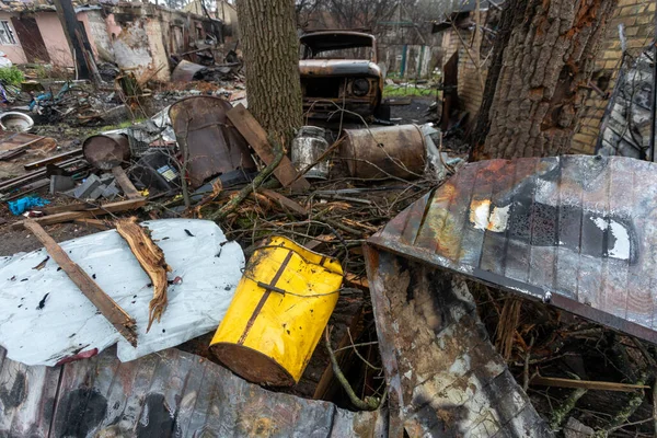 Irpin Kyiv Region Ukraine 2022 Chaos Devastation Streets Irpin Result — ストック写真