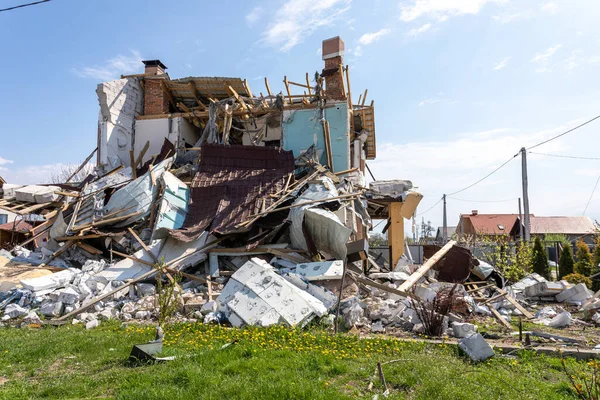 Gostomel Kyiv Region Ukraine 2022 Chaos Devastation Streets Gostomel Result — ストック写真