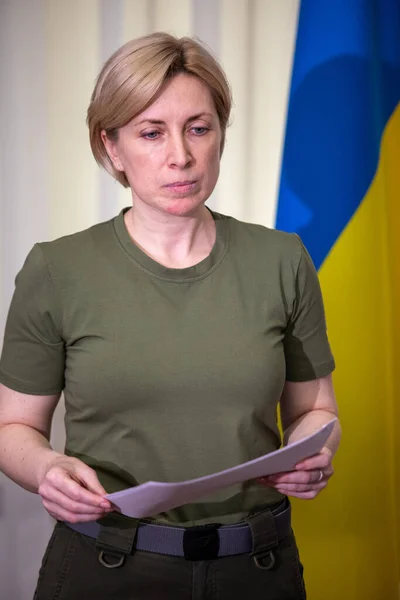 Kyiv Ukraine Μαΐου 2022 Ενημέρωση Από Την Αντιπρόεδρο Της Κυβέρνησης — Φωτογραφία Αρχείου