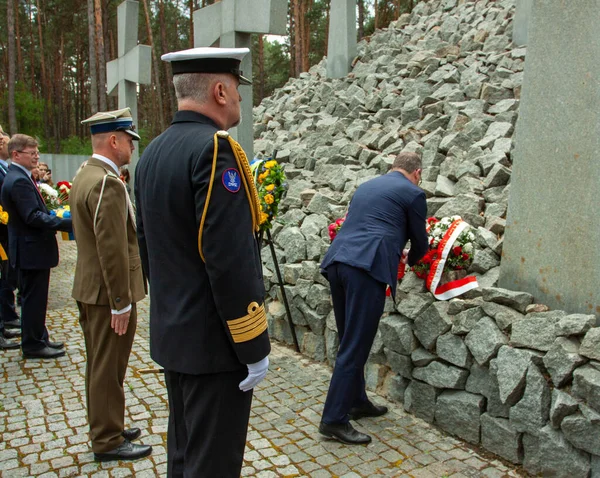 Bykivnia Ukraina Maj 2022 Den Ukrainska Och Polska Delegationens Ceremoni — Stockfoto