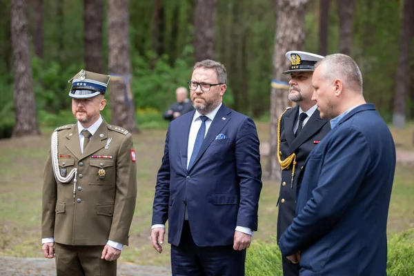 Bykivnia Ukrajina Května 2022 Slavnostní Ceremoniál Ukrajinských Polských Delegací Počest Stock Snímky