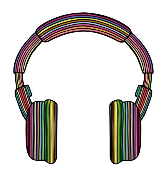 Auriculares arco iris — Vector de stock