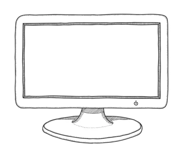 Monitor desenhado à mão — Vetor de Stock