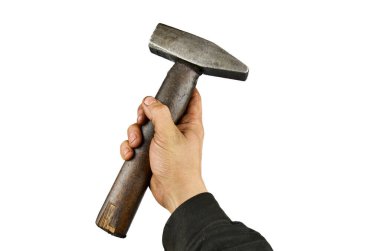 Elleri çekiç gibi, bembeyaz.