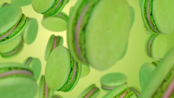 Groene makaken vallen naar beneden. Langzame beweging — Stockvideo