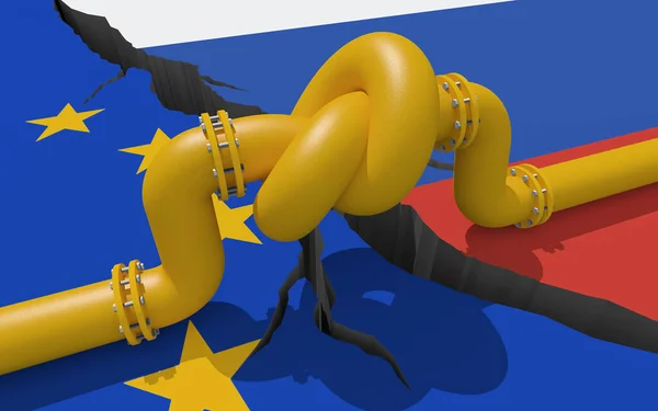 Gasoducto entre la Unión Europea y Rusia — Foto de Stock