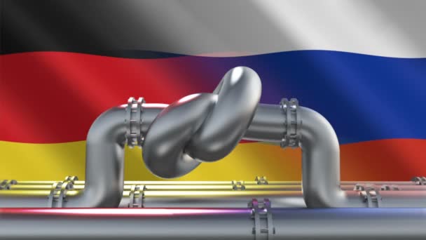 Sanciones energéticas contra Rusia. Renderizado 3D — Vídeos de Stock