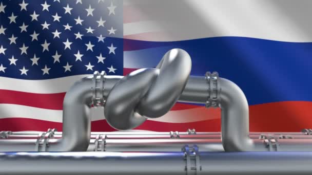 Sanctions énergétiques contre la Russie. rendu 3D — Video