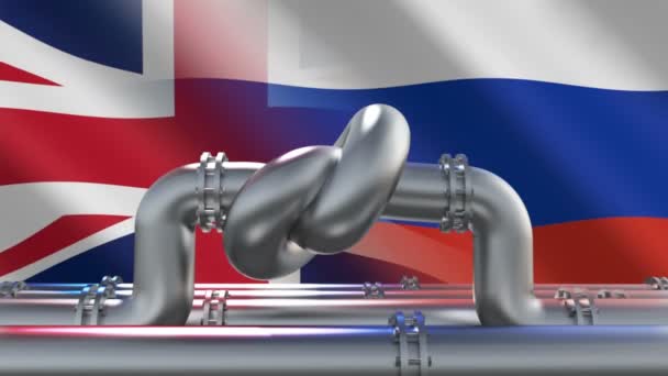 Sanciones energéticas contra Rusia. Renderizado 3D — Vídeos de Stock