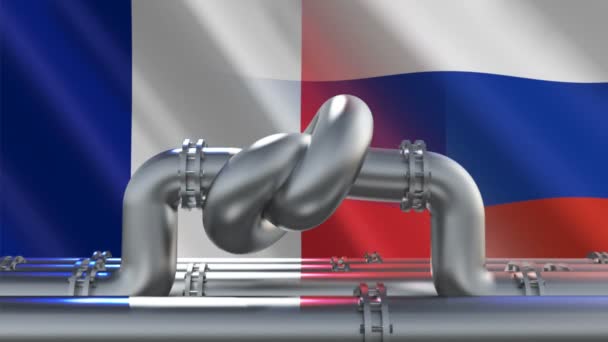 Sanciones energéticas contra Rusia. Renderizado 3D — Vídeo de stock