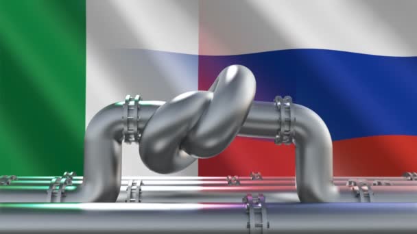 Sanciones energéticas contra Rusia. Renderizado 3D. — Vídeo de stock