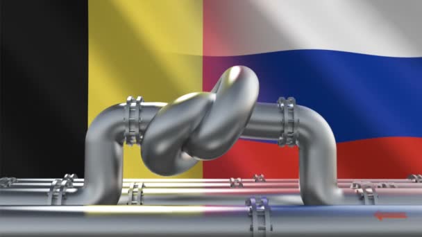 Энергетические санкции против России. 3D рендеринг — стоковое видео