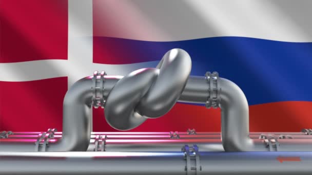 रूस के खिलाफ ऊर्जा प्रतिबंध। 3 डी रेंडर — स्टॉक वीडियो