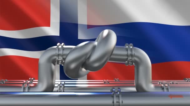 Energisanktioner mot Ryssland. 3D-återgivning — Stockvideo
