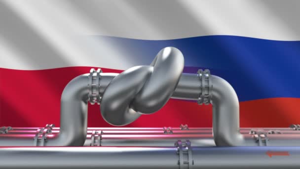 Sankcje energetyczne wobec Rosji. Renderowanie 3D — Wideo stockowe
