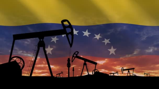 Venezuela Maiores Reservas Mundiais Petróleo Por País Produção Petróleo Bruto — Vídeo de Stock