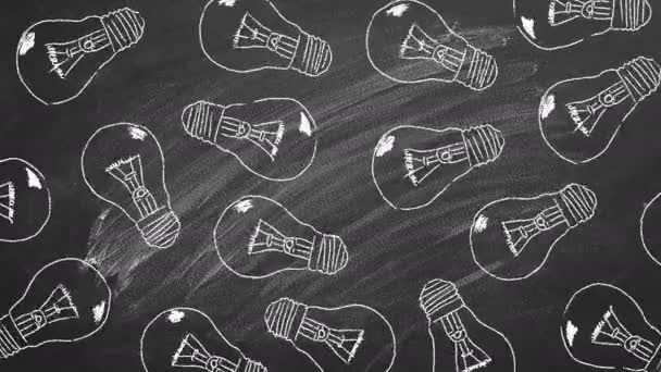 Hand drawn and animated light bulbs — Vídeos de Stock