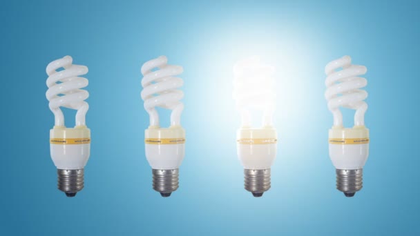 Lampadine elettriche a risparmio energetico — Video Stock