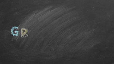 Mezuniyet. Canlandırılmış karatahta çizimi.