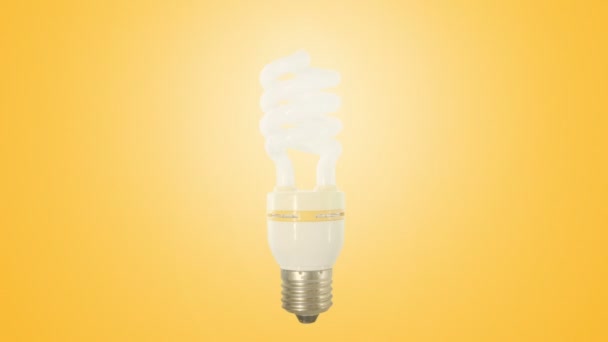 Elenergibesparande glödlampa — Stockvideo