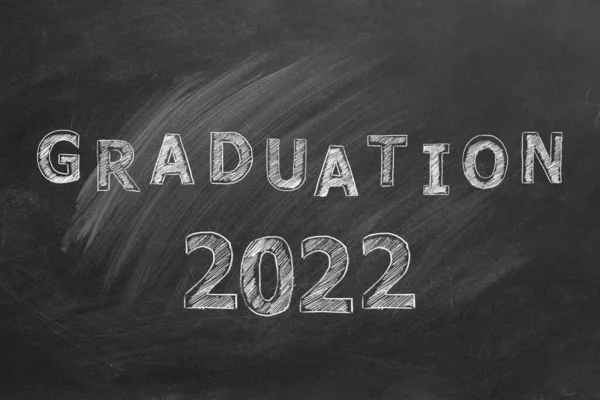 Lettering Graduación 2022 Escrito Tiza Una Pizarra — Foto de Stock