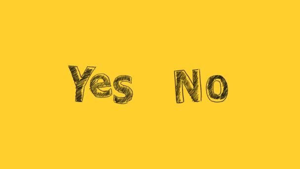 Sim Não Texto Escrito Fundo Amarelo Teu Conceito Escolha Opção — Vídeo de Stock