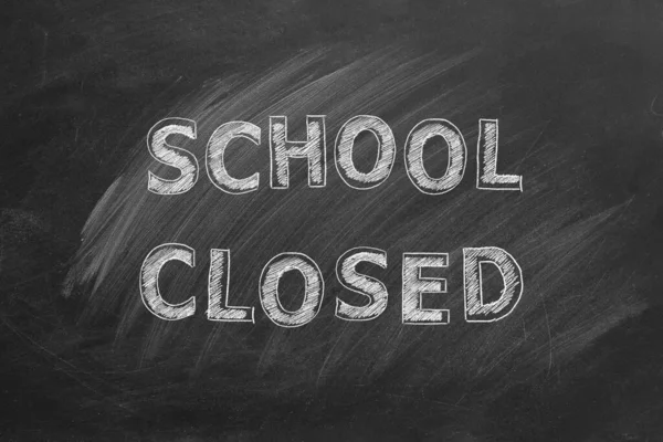 Hand Drawn Text School Closed Blackboard — Fotografia de Stock