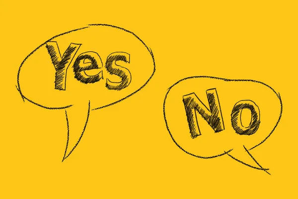 Speech Bubbles Yes Text Written Yellow Concept Conflict Dialog Dispute — Stock Photo, Image