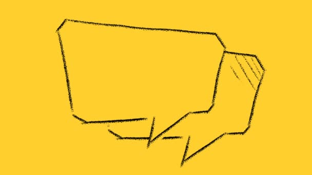 Sarı Renkli Konuşma Baloncuğu Ile Çizimi Canlandırılmış Metin Sss — Stok video