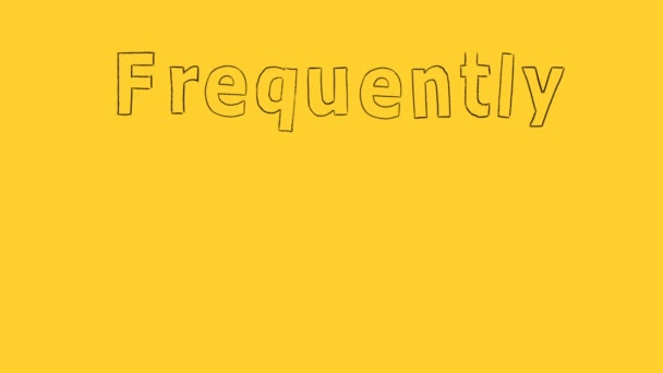 Hand Drawing Animated Text Faq Yellow Background — 비디오